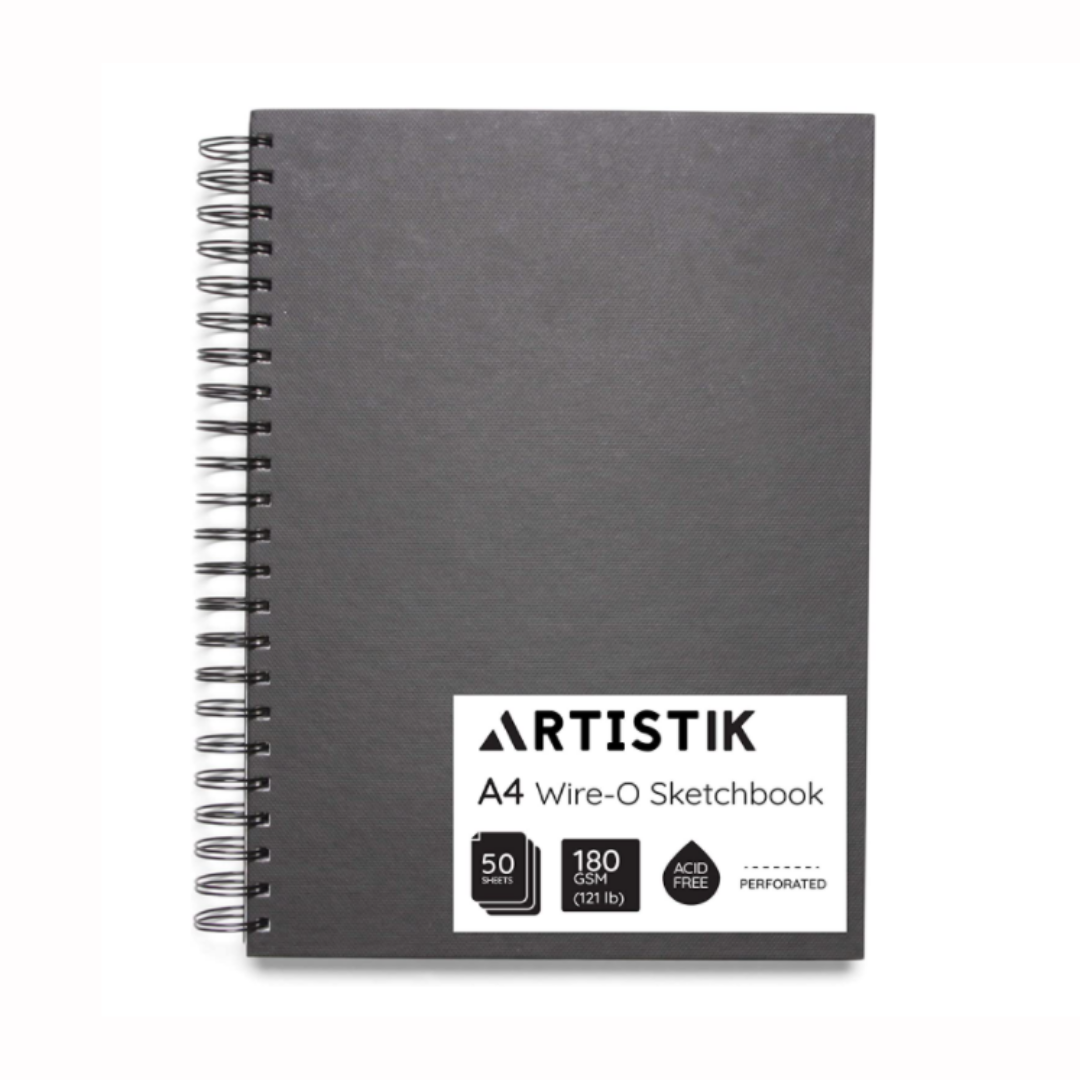 A4 Spiral-Bound Hardcover Sketchbook - Black*