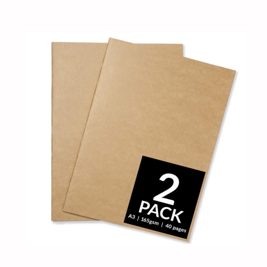 A3 Softcover Sketchbook Kraft - 2 pack