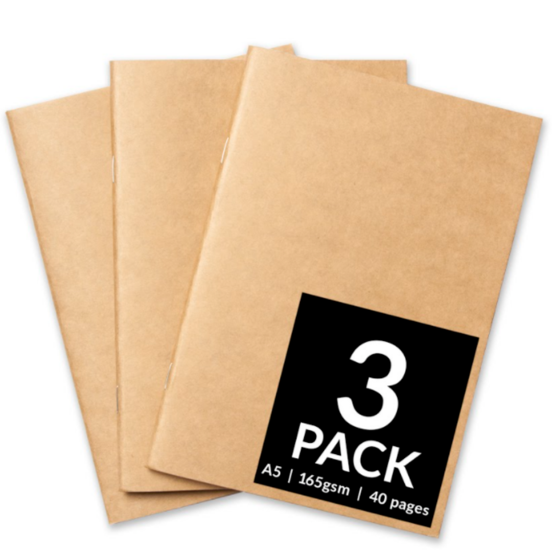 A5  Softcover Sketchbook Kraft - 3 Pack*