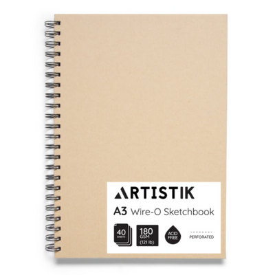 A3 Spiral-Bound Hardcover Sketchbook - Kraft*