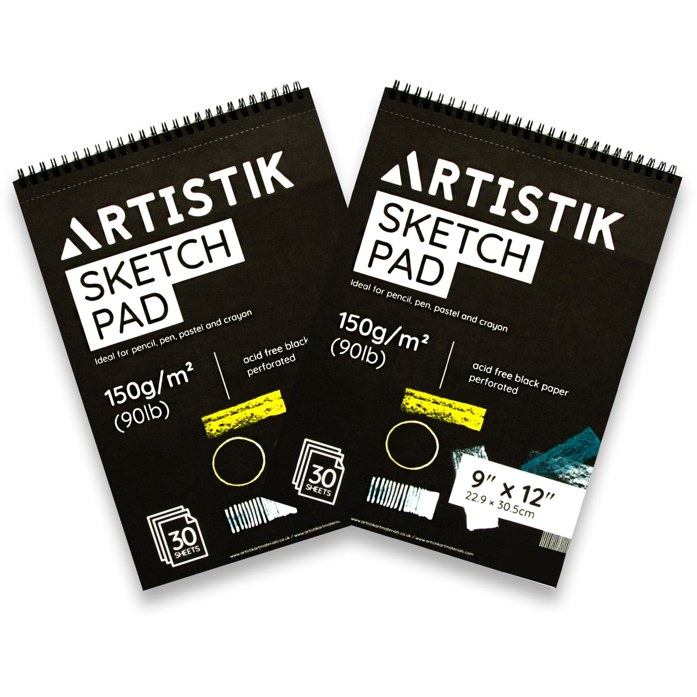 Black Paper Sketch Pad 12" x 9" - 2 Pack*