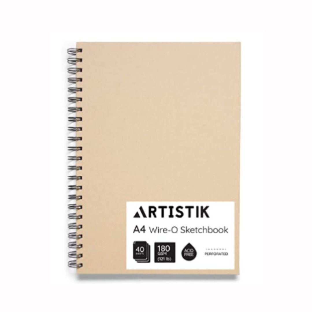 A4 Spiral-Bound Hardcover Sketchbook - Kraft*