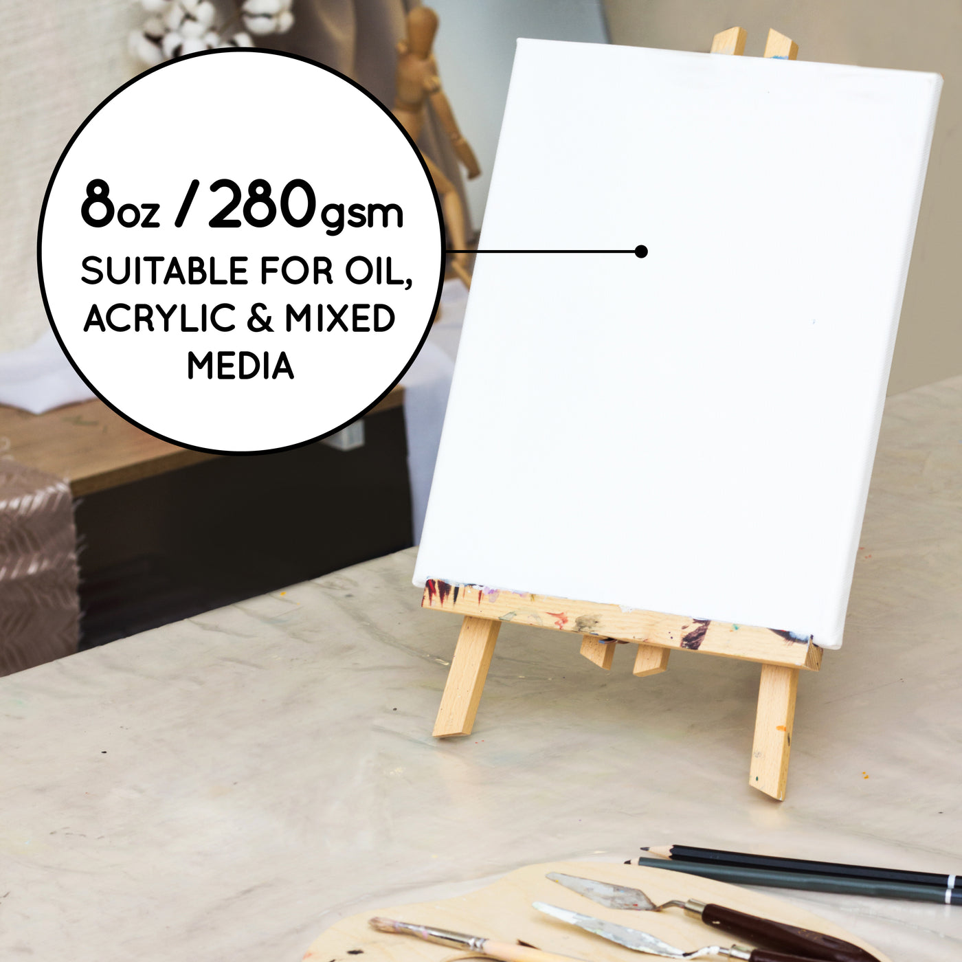 Classic Stretched Canvas, 12 x 12 - Pack of 8