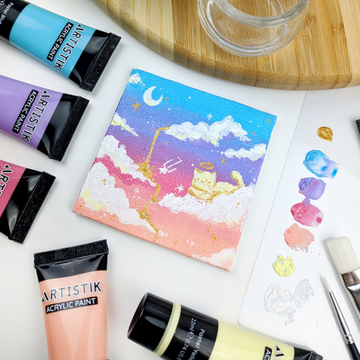 32 x 22ml Acrylic Paint Set with brushes*