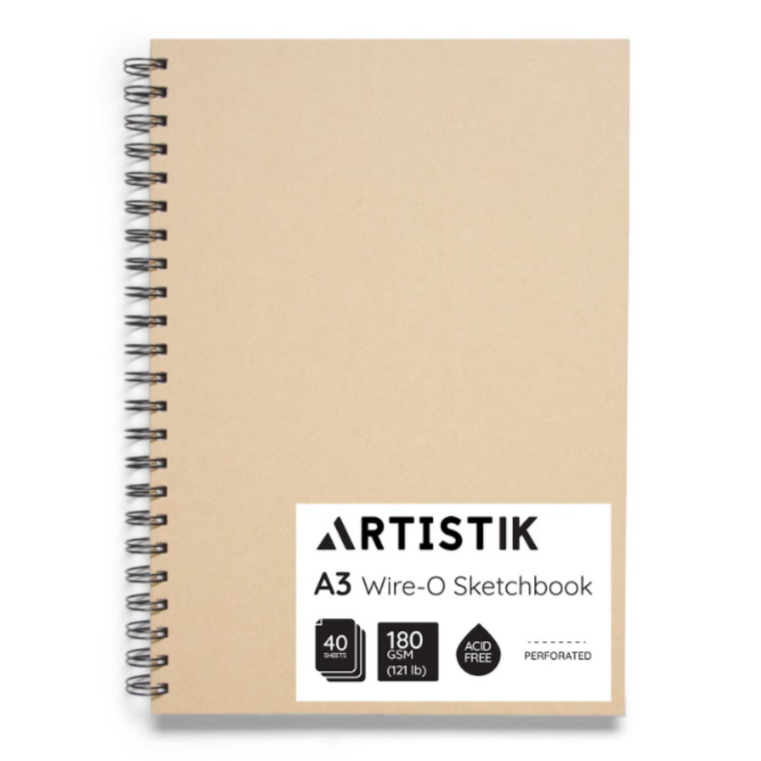 A3 Spiral-Bound Hardcover Sketchbook - Kraft