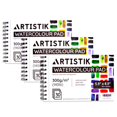 Watercolor Pad 5.5" x 8" - 3 Pack