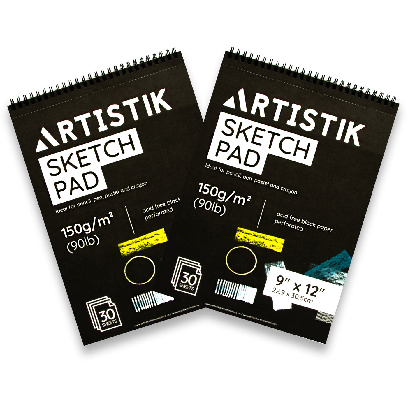 Black Paper Sketch Pad 9" x 12" - 2 pack