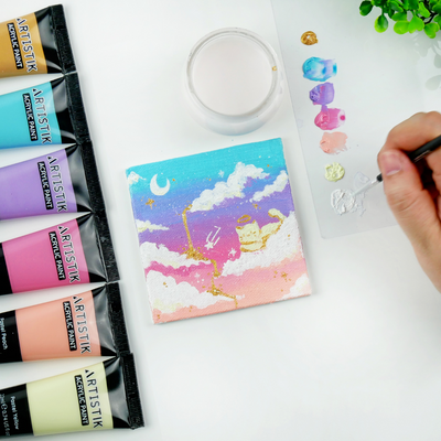 32 x 22ml Acrylic Paint Set with brushes*