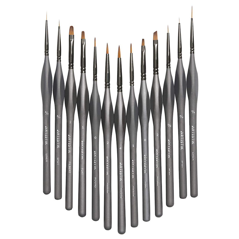 Model Painter brush set For Wargaming, Airfix, Foundry, Army Painter,  Warhammer, model painting, with synthetic rounds.
