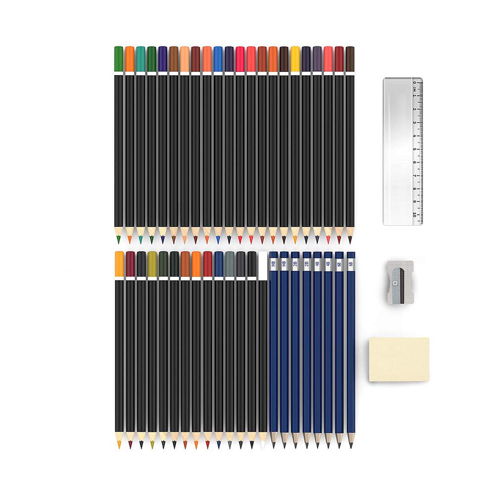 Wrapables Colored Pencils for Sketching and Drawing, 48 Count, 1