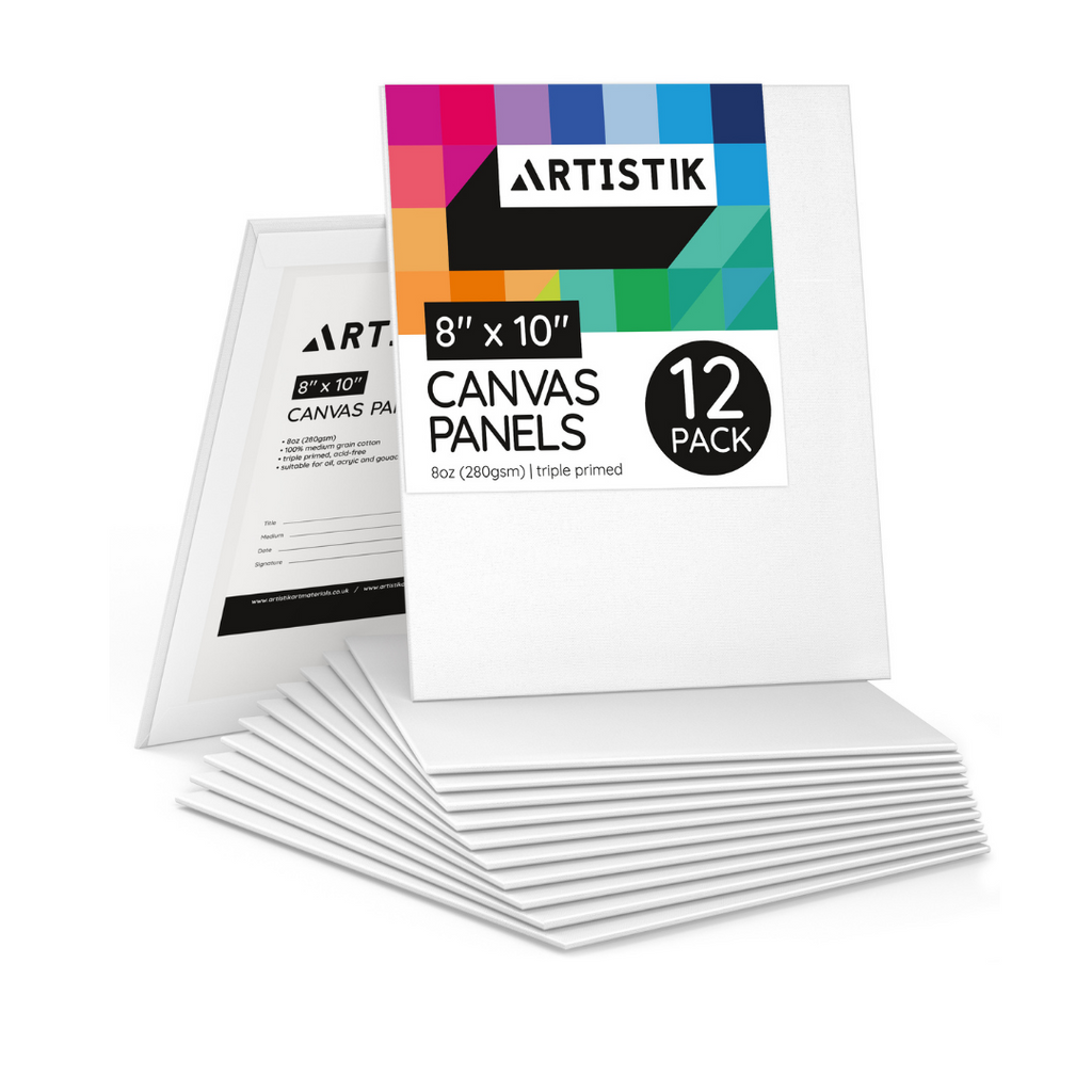 US Art Supply 8 x 10 inch Professional Artist Quality Acid Free Canvas Panels 12