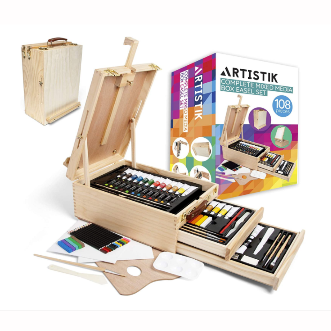 Complete Mixed Media Box Easel Set - 108 Pieces
