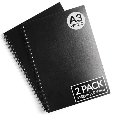 A3 Spiral-Bound Hardcover Sketchbook - 2 Pack