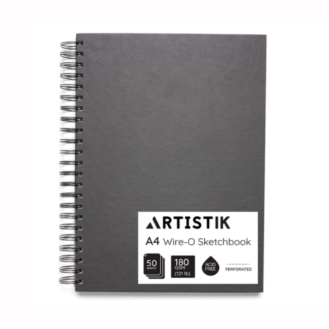 A4 SpiralBound Hardcover Sketchbook Black Artistik Art Materials