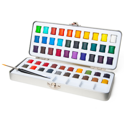50 Watercolor Half Pan Paint Set