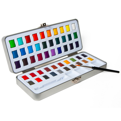 50 Watercolor Half Pan Paint Set