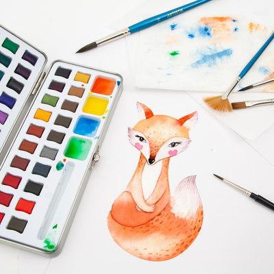 50 Watercolor Half Pan Paint Set