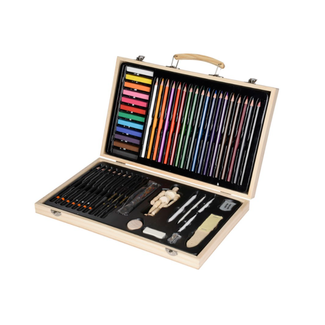 ARTISTIK Deluxe Art Set - 141 Piece Professional Painting, Sketching &  Drawing Art Set, with Wood Art Storage Box and Bonus A5