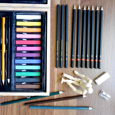 Wooden Sketching Art Set - 54pcs