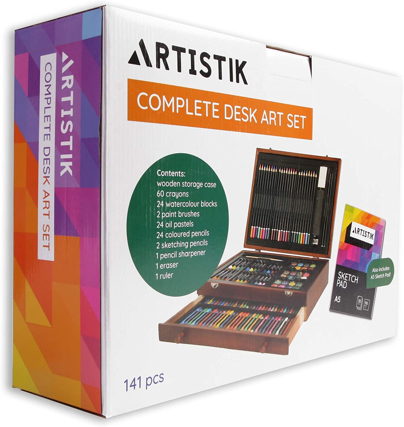 ARTISTIK Deluxe Art Set for Kids - 79 Piece Art Supplies Kit wWood