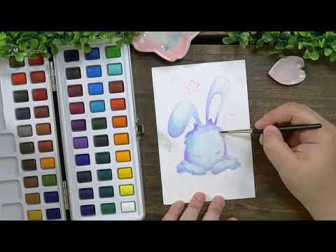 50 Watercolor Half Pan Paint Set